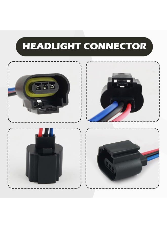 Figpade 2PCS Female Headlight Connector for H13/9008 Bulb,Headlight Wiring Harness for Headlights or Fog Lights Use,Universal Headlight Harness Replacement Car Accessories (Female Socket) - Image 5