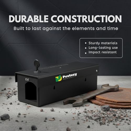 AYUNIX Pestezy Rodent Bait Station Roda Box Rat Bait Station Plastic with Key & Lock Mechanism (Pack of 10) - Image 5