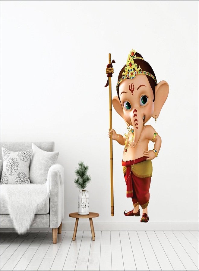 AH Decals Animated Ganeshji Ganpati Wall Stickers for Home Living Bed Kids Room | Multi-Colors (Ganesha_01) - Image 2