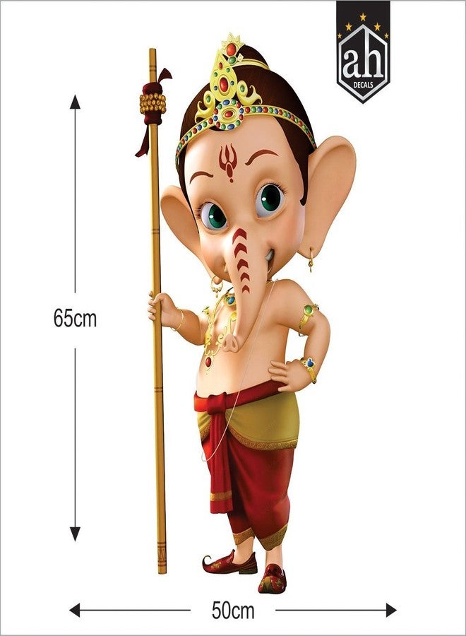 AH Decals Animated Ganeshji Ganpati Wall Stickers for Home Living Bed Kids Room | Multi-Colors (Ganesha_01) - Image 4