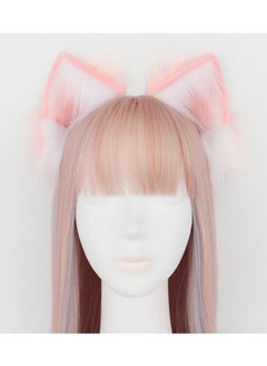 Excefore Faux Fur Cat Ears and Wolf Fox Tail Set, Cosplay Costume Faux Fur Hair Clip Headdress Anime Cosplay Party (Pink)  - Image 5