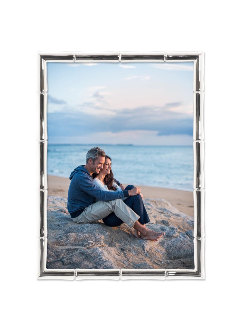 Lawrence Frames Lawrence Frames 710157 Silver Metal Bamboo 5x7 Picture Frame 