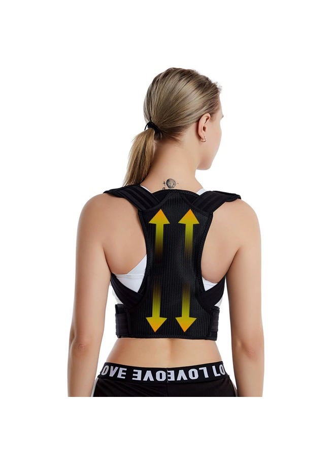 Flylin Posture Corrector for Kids Adjustable Back Straighter with Shoulder Pads Upper Back Posture Brace for Teenagers to Provide Spinal Support Improve Posture and Prevent Slouching (L 27.5"~39.4" in) - Image 1