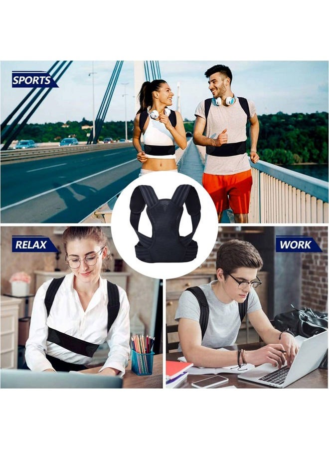 Flylin Posture Corrector for Kids Adjustable Back Straighter with Shoulder Pads Upper Back Posture Brace for Teenagers to Provide Spinal Support Improve Posture and Prevent Slouching (L 27.5"~39.4" in) - Image 2