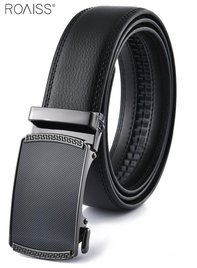 Men's Business Versatile Automatic Buckle Belt Electroplated Wear-Resistant And Rust Resistant Belt Head Fashionable And Adjustable Design Formal Occasion Suit Belt