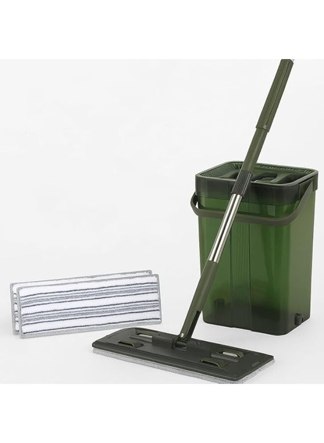 Pure Full Acrylic Mop Bucket  – Double Drain Holes & 2 Spare Parts – 360 Degree Rotation – Durable Clear Design - Image 1