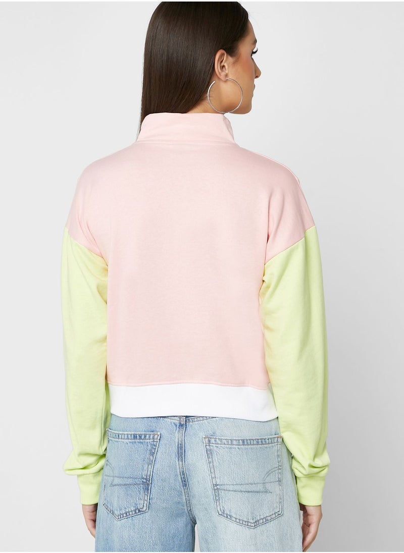 Ginger - Colorblock Cropped Sweatshirt - Image 1
