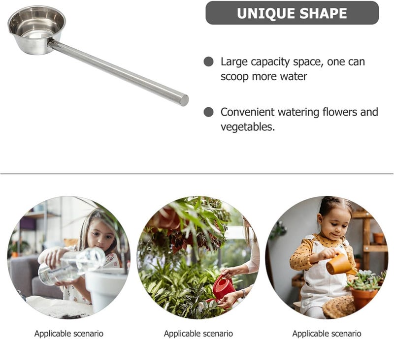 Stainless Steel Water Scoop Long Handle Ladle with Pour Spout 45cm Sturdy Kitchen Watering Spoon for Cooking and Garden Use - Image 3