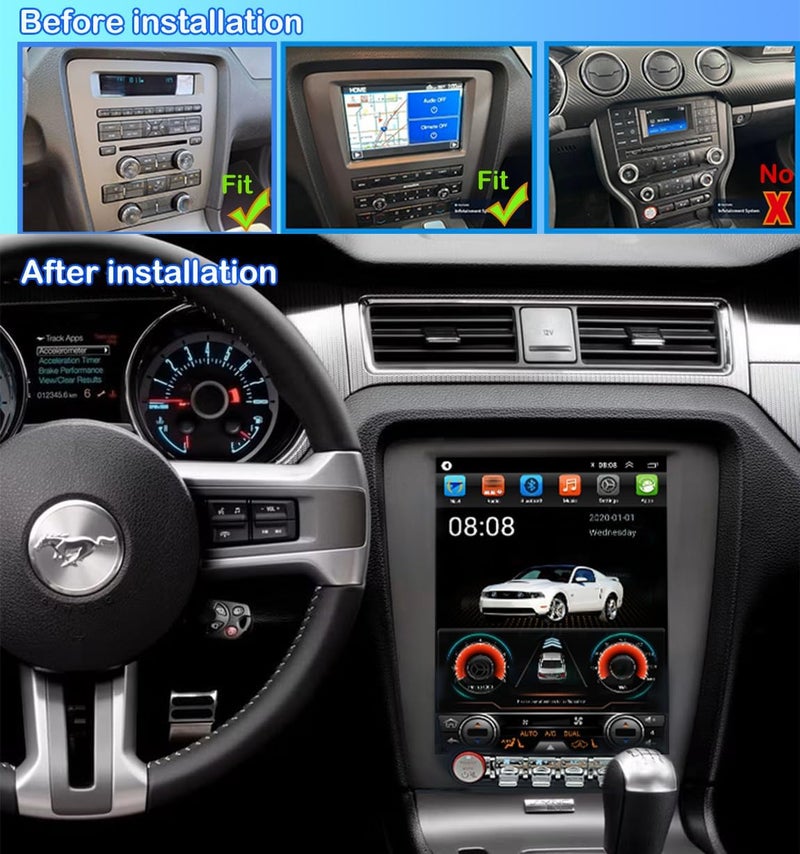 xcarpad Ford Mustang 2010-2014 Car Radio Stereo with GPS Navigation, Wireless Android Auto & CarPlay, 10.4" Vertical Screen - Image 2