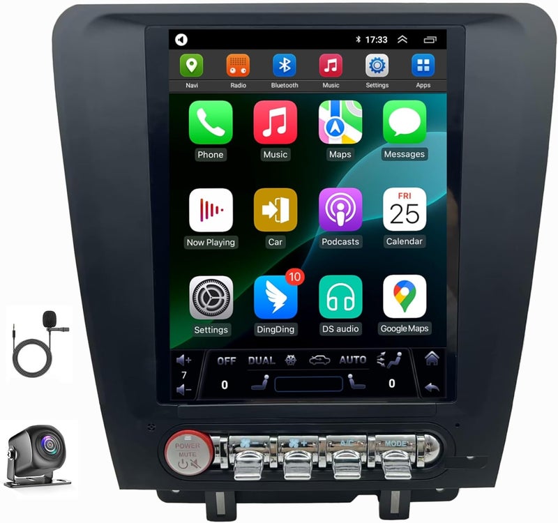 xcarpad Ford Mustang 2010-2014 Car Radio Stereo with GPS Navigation, Wireless Android Auto & CarPlay, 10.4" Vertical Screen - Image 1