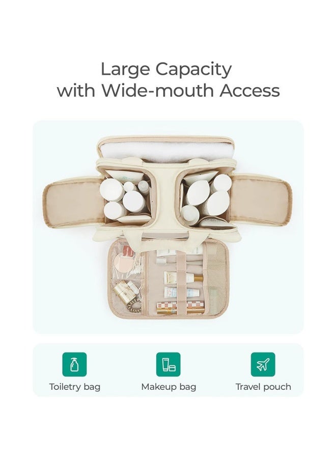عام حقيبة أدوات الزينة المقاومة للماء خفيفة الوزن ، حقيبة مستحضرات التجميل المحمولة ، مجموعة أدوات الزينة ذات السعة الكبيرة ، حقيبة تخزين السفر - Image 3