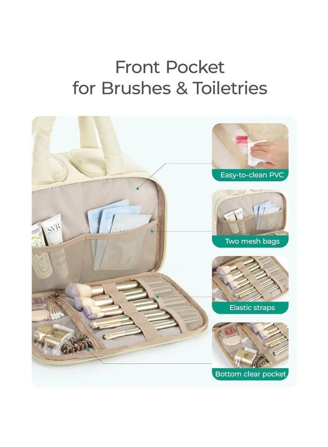 عام حقيبة أدوات الزينة المقاومة للماء خفيفة الوزن ، حقيبة مستحضرات التجميل المحمولة ، مجموعة أدوات الزينة ذات السعة الكبيرة ، حقيبة تخزين السفر - Image 2