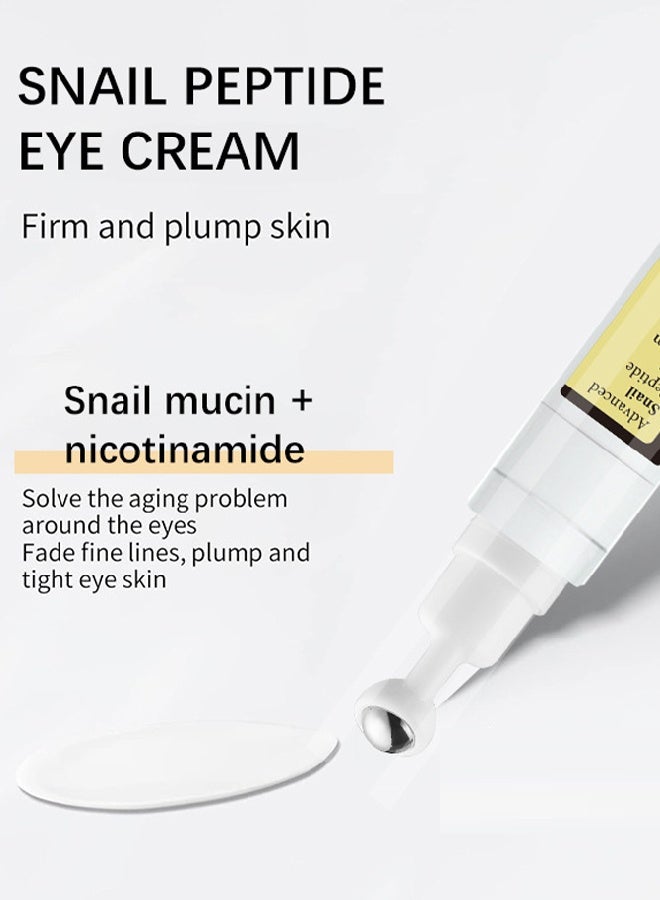 YURHERSU كريم العين الببتيد الحلزون المتقدم - كريم العين المضاد للتجاعيد للهالات السوداء والانتفاخ يقلل الخطوط الدقيقة والتجاعيد باستخدام كهربائي مضاد للشيخوخة علاج تنعيم العناية بالبشرة - Image 5