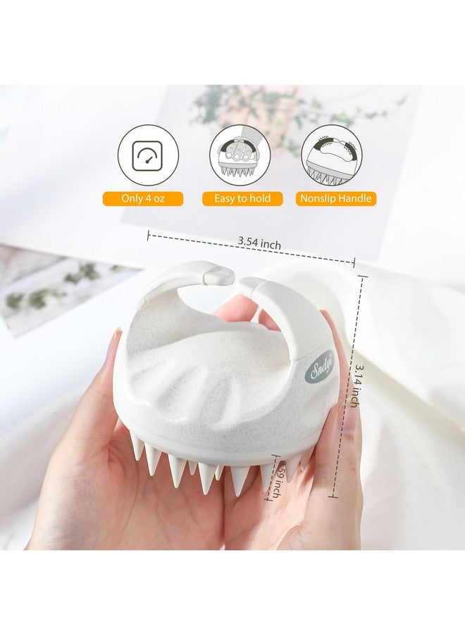Sndyi Soft Silicone Scalp Massager for Dandruff Removal and Hair Growth - Wet Dry Scalp Exfoliator Brush for Scalp Care - Beige - Image 3