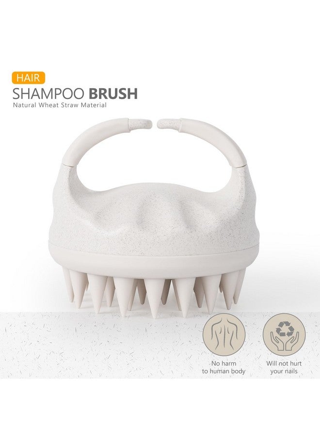 Sndyi Soft Silicone Scalp Massager for Dandruff Removal and Hair Growth - Wet Dry Scalp Exfoliator Brush for Scalp Care - Beige - Image 2