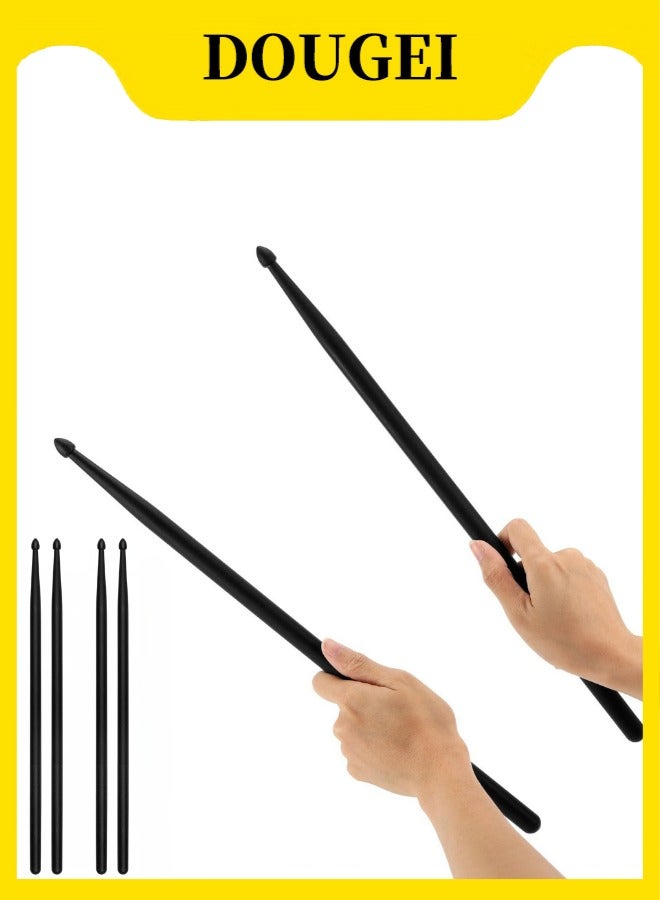 DOUGEI 2 Pairs Nylon Drumsticks 5A Drum Sticks with Anti-slip Handles for Kids Adults Beginners Practice, Cardio Drumming - Image 1