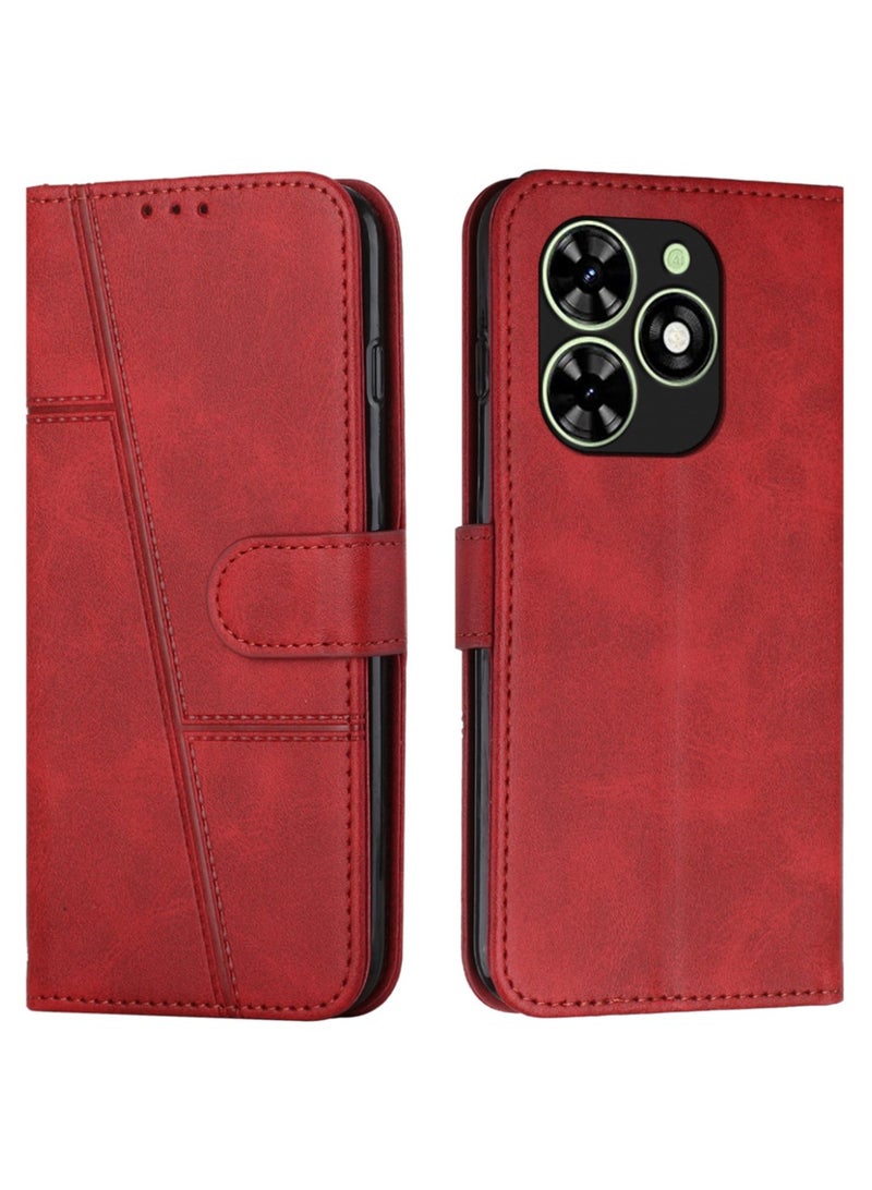 Best Choice Products For Infinix Smart 8 Case,Premium Infinix Smart 8 Leather Wallet Cover with Card Holder Kickstand Magnetic Closure Flip Folio Case Cover for Infinix Smart 8,Red  - Image 1
