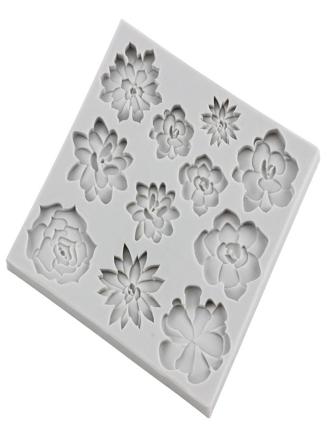 MINFEIDMS Succulent Fondant Molds 3D Silicone Cactus Succulents Leaves Molds For Cake Decorating Cupcake Topper Candy Chocolate Gum Paste Polymer Clay Set Of 3 - Image 4