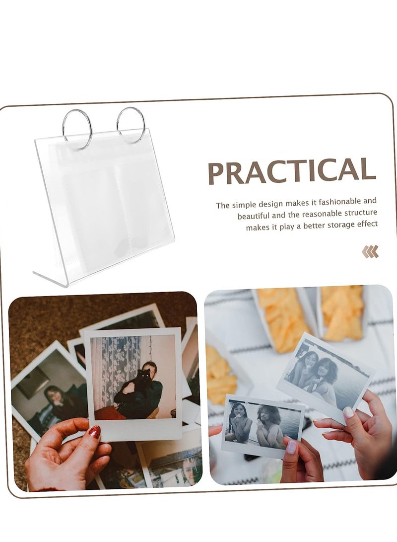 SOLARAE Photo Album Decoration for Home Top Acrylic Flip Scrapbook Anniversary Pictures Memory Household Color Calendar Decorative Holder Collection Standing Table Transparent Desk Photo Album - Image 3