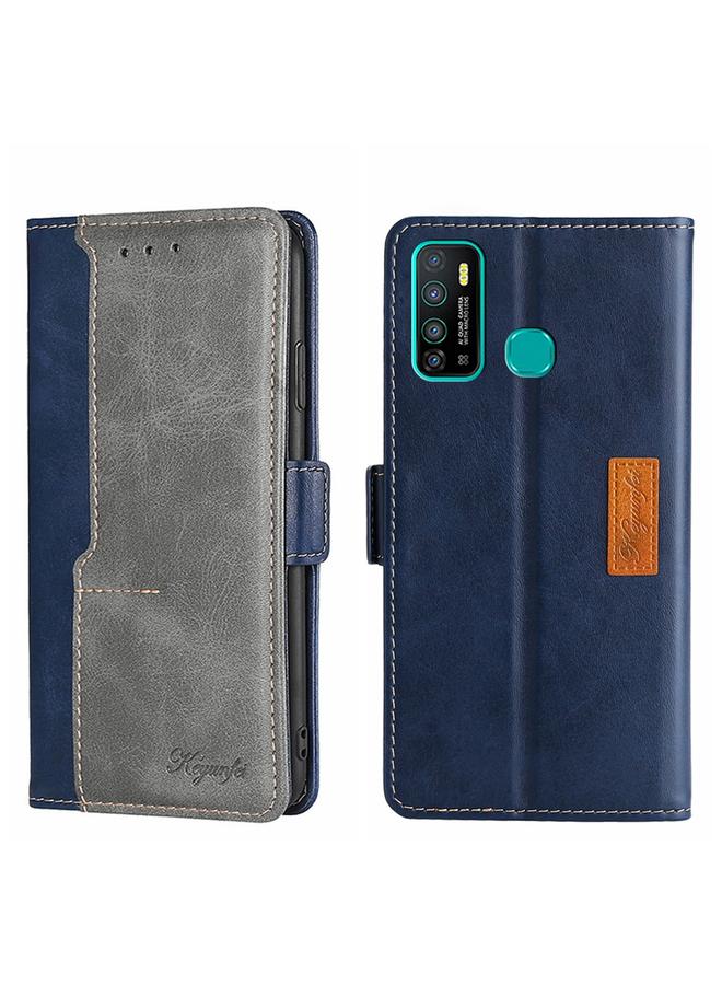 اس-توب جراب لهاتف Infinix Hot 9/Note 7 Lite X655C، جراب جلدي بلون متباين مع مشبك جانبي - Image 1