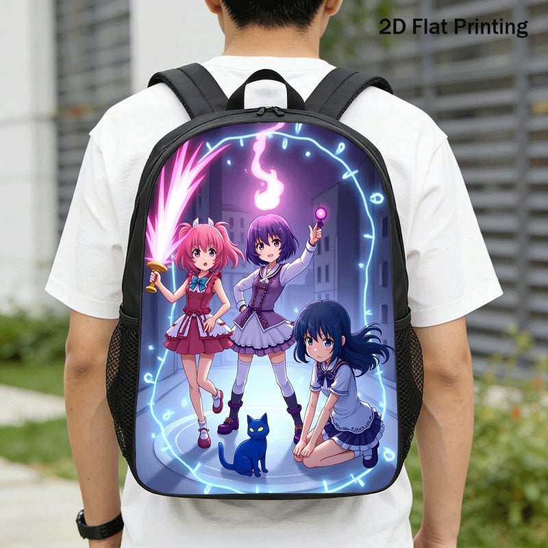 Daily anime magical girls Backpack Durable Large Capacity 2D Flat Print for work travel outing for Teens - Image 1