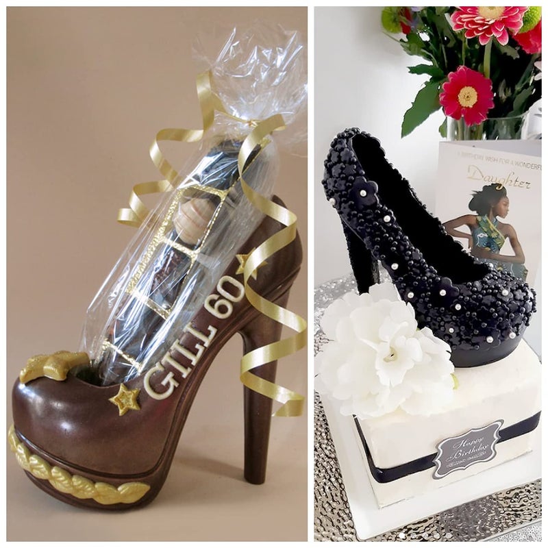 Sakolla High Heel Shoe Chocolate Molds, 3D Shoe Candy Molds Large Thick Soled Stiletto Molds with 4 Clips Cake Decoration for Wedding Birthday Party Baking Pastry Tool - Image 5