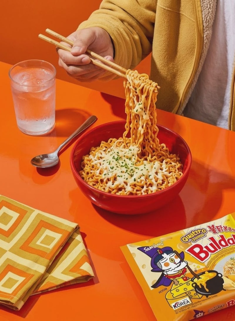 Samyang Buldak Korean Ramen Hot Noodles - Quattro Cheese - 140g (Pack of 2) - Image 2