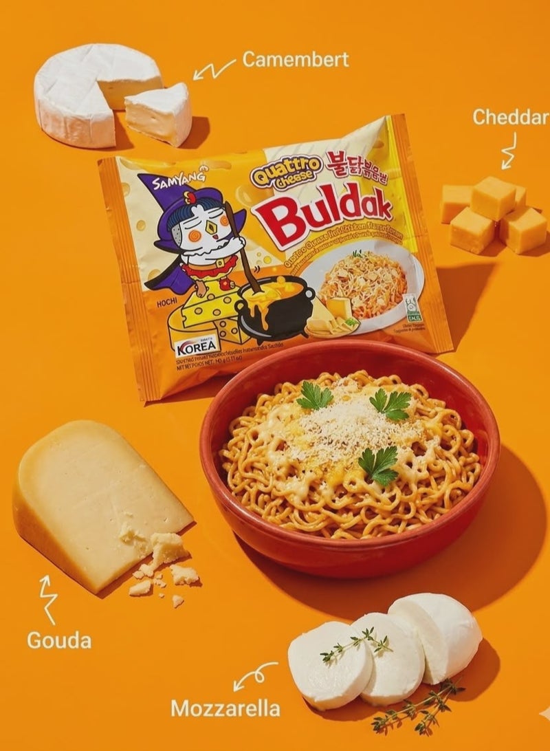 Samyang Buldak Korean Ramen Hot Noodles - Quattro Cheese - 140g (Pack of 2) - Image 3