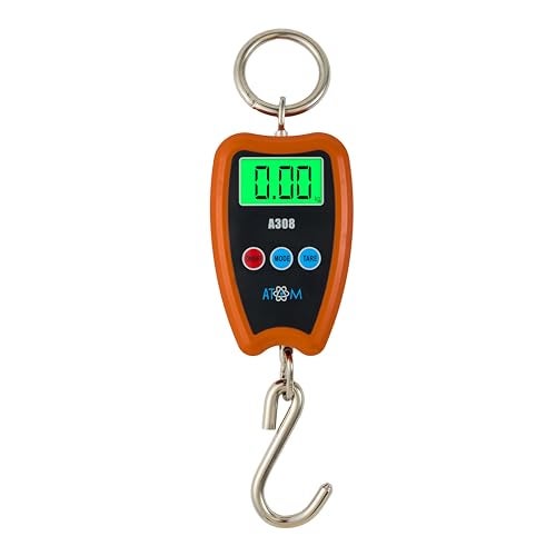 ATOM A 308 200kg hanging weighing scale | Mini Crane scale | Electronic portable weight machine for luggage, agriculture, fishing and scrap | Digital multipurpose weighing scale | Batteries included - Image 1