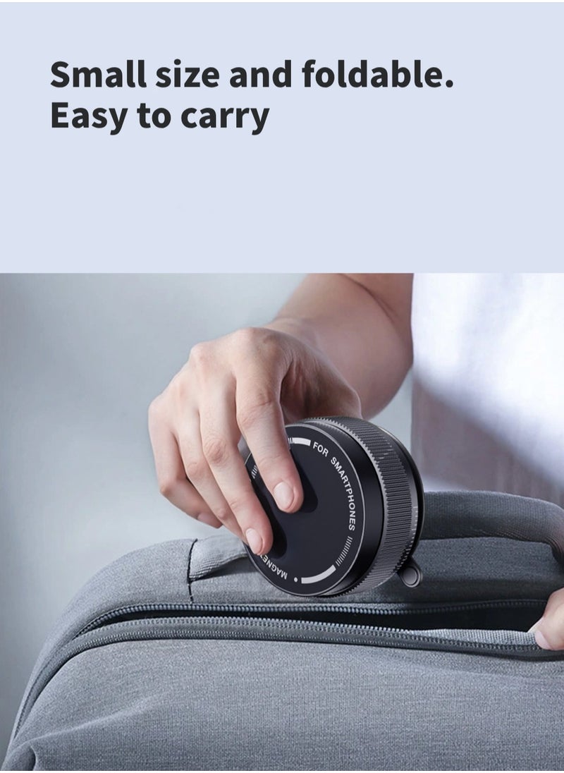 Jourvent - Magnetic Car Phone Holder,with Foldable Stand, Suction Cup Mount Made of Zinc Alloy, Multi-Angle Rotation, Includes Mirror Stickers, Magnetic Sheets, Hex Wrench, and Foldable Bracket for Easy Installation. - Image 1