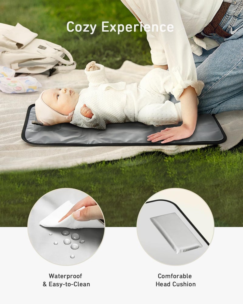 Babebay Portable Diaper Changing Pad, Waterproof Foldable Travel Changing Mat for Baby Boy Girl, Lightweight Travel Changing Station, Boho Geometric Pattern - Image 5