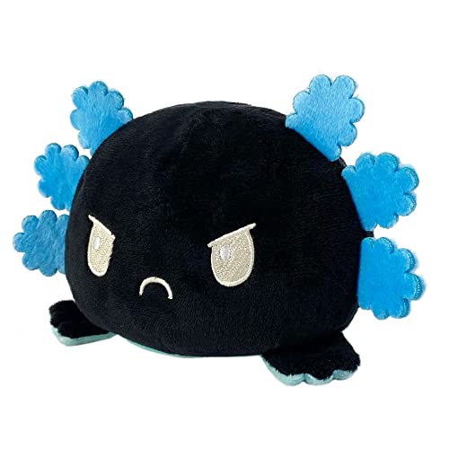 TeeTurtle - The Original Reversible Axolotl Plushie - Blue + Black - Cute Sensory Fidget Stuffed Animals That Show Your Mood - Image 2