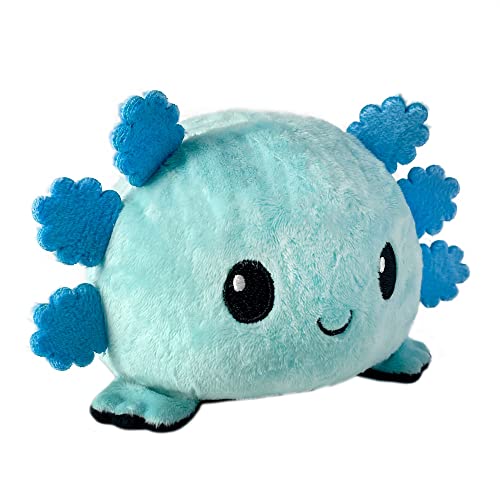TeeTurtle - The Original Reversible Axolotl Plushie - Blue + Black - Cute Sensory Fidget Stuffed Animals That Show Your Mood - Image 1