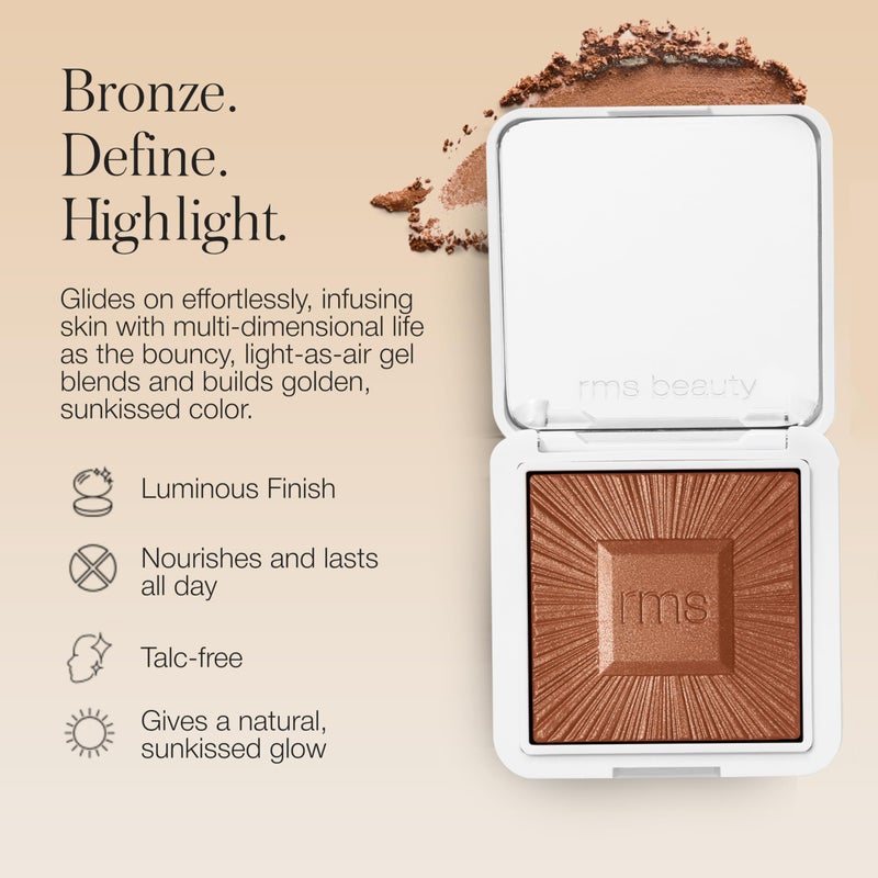 RMS Beauty Redimension Hydra-Bronzer Cream Bronzer & Highlighter | Hydrating Lightweight Formula | Medium Shade for Natural Glow & Sculpted Contour - Image 3