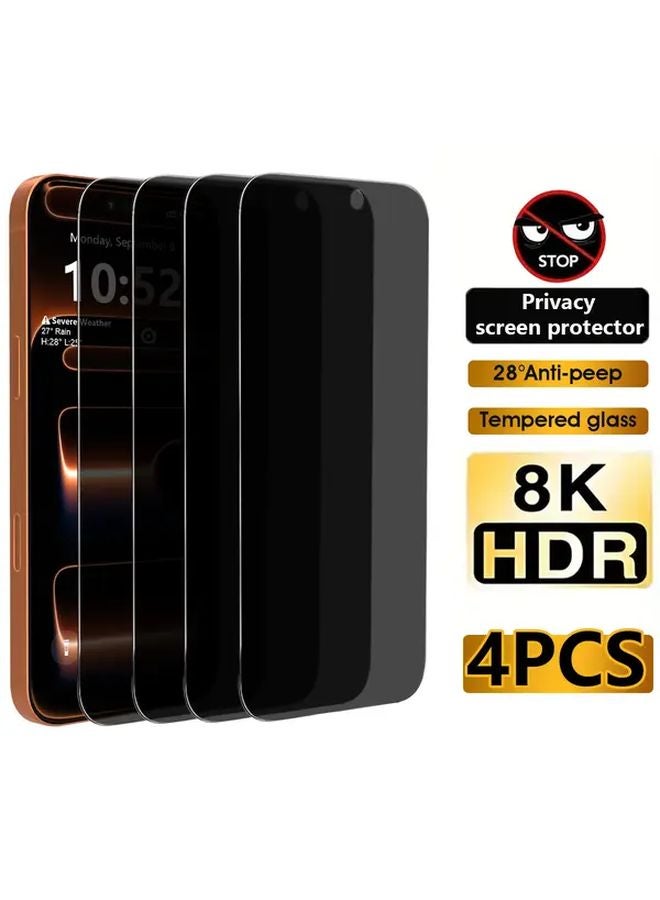 Black 9H Tempered Glass Screen Protector for iPhone 15 Pro Full Cover Anti Scratch Anti Fingerprint - Image 1