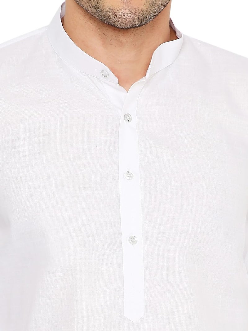 Maharaja Magic Cotton Solid Kurta in White for Men[MSKurta1101-48] - Image 5