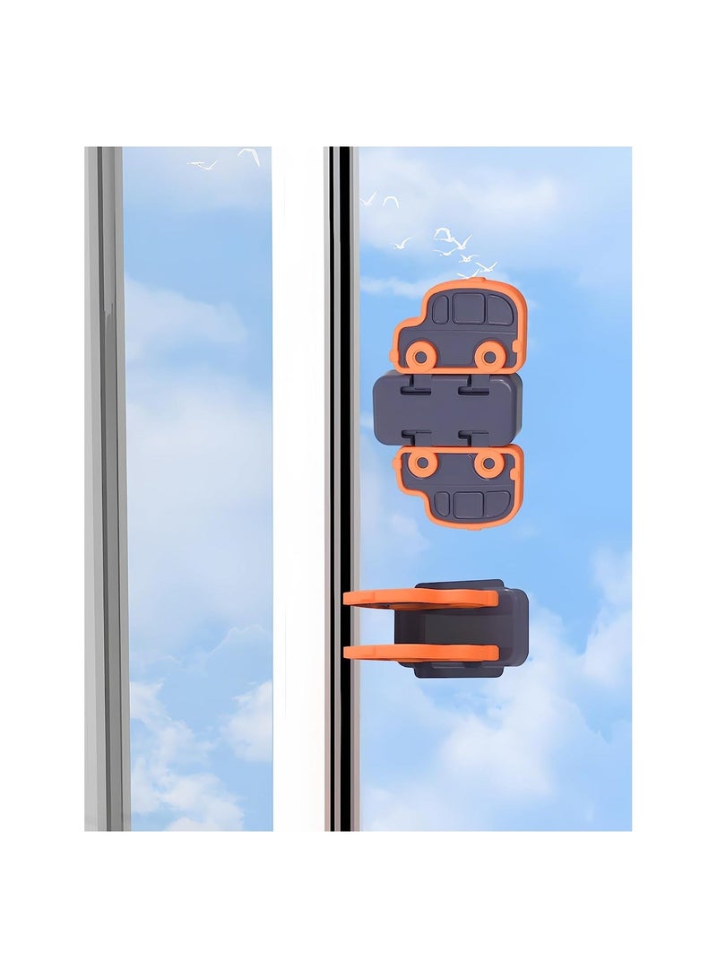 شو وو Sliding Door Lock for Child Safety, Glass Window Security Lock, Baby Pets Proofing Cabinet Doors Locks, No Drilling Tools Needed, 4 Pack - Image 1