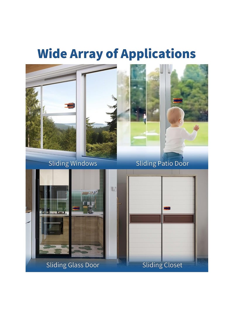 شو وو Sliding Door Lock for Child Safety, Glass Window Security Lock, Baby Pets Proofing Cabinet Doors Locks, No Drilling Tools Needed, 4 Pack - Image 4
