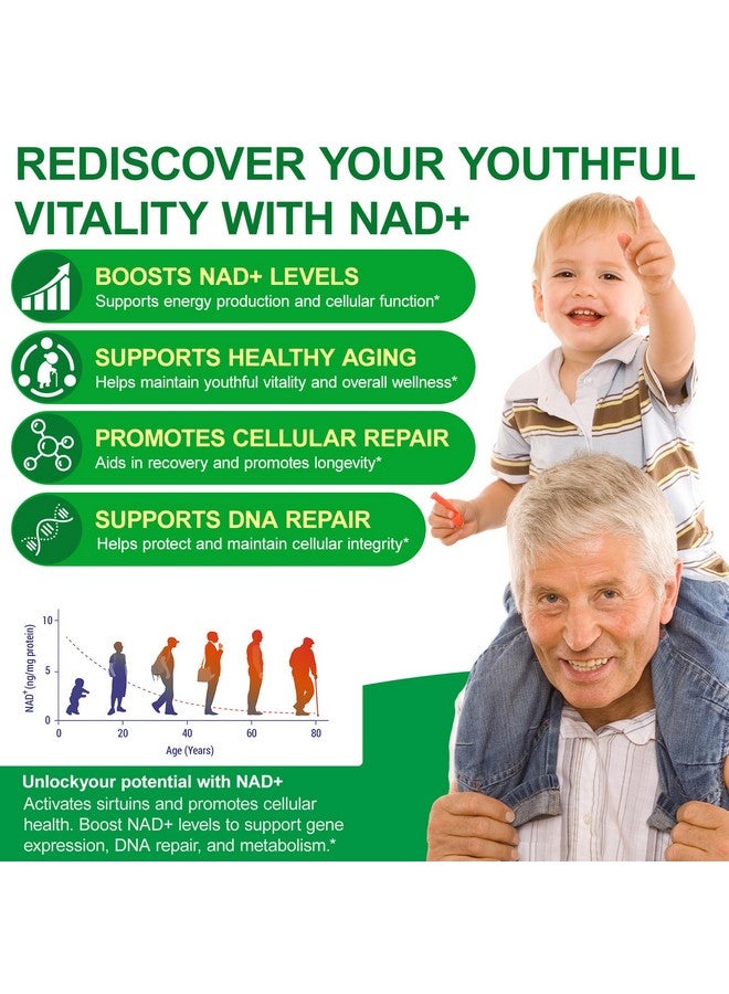 TKTALKER مكمل غذائي TKTALKER NAD بتركيز 2000 ملغ - 120 كبسولة، NAD حقيقي وريسفيراترول، بديل NMN لليبوسومات NAD+ للنساء والرجال، يدعم صحة الخلايا والقدرة على التحمل والشيخوخة الصحية - كبسولات فائقة القوة - Image 3