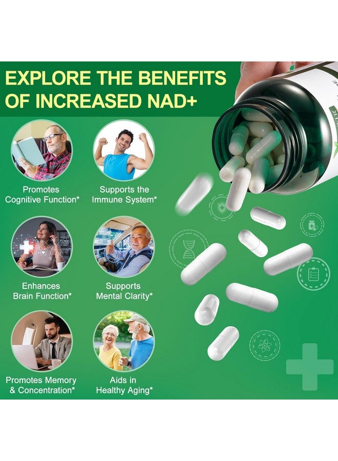 TKTALKER مكمل غذائي TKTALKER NAD بتركيز 2000 ملغ - 120 كبسولة، NAD حقيقي وريسفيراترول، بديل NMN لليبوسومات NAD+ للنساء والرجال، يدعم صحة الخلايا والقدرة على التحمل والشيخوخة الصحية - كبسولات فائقة القوة - Image 4