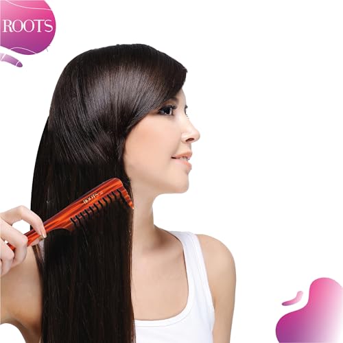 ROOTS Wavy Comb with Handle | Wide Teeth | Rounded Teeth prevent Hair & Scalp damage | For Women with Straight, Long, Wavy Hair | Wet & Dry use | Reduces Frizz | Length - 8.1 Inch | Model No - 82 - Image 3