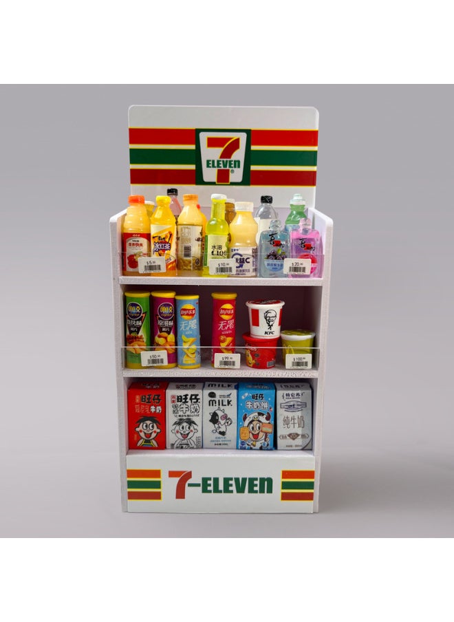 null - Mini Supermarket Series Ice Cream Cabinet Sweet Cone Double Door Refrigerator Small Freezer Seven Shelves Double-sided Shelves For House-Specifications:Qizai Shelves - Image 1