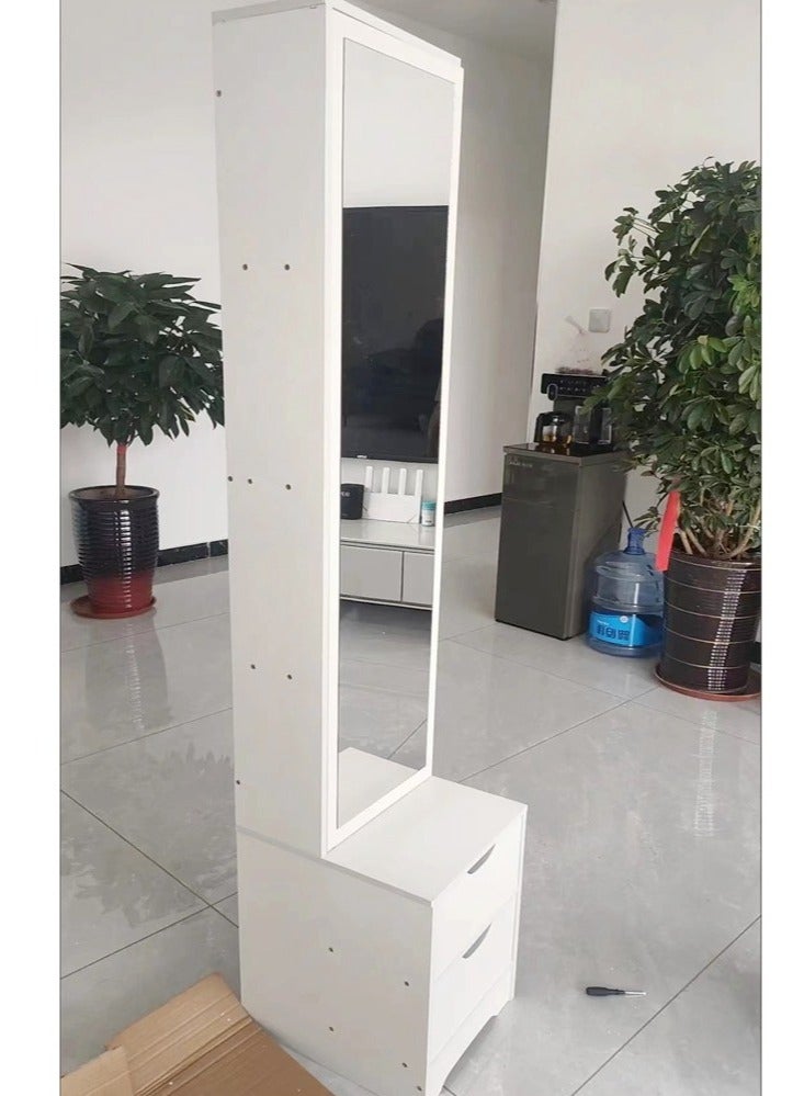 fashionhome مرآة تزيين متعددة الوظائف وطاولة تخزين بدرجين 30 × 34 × 162 سم  - Image 2
