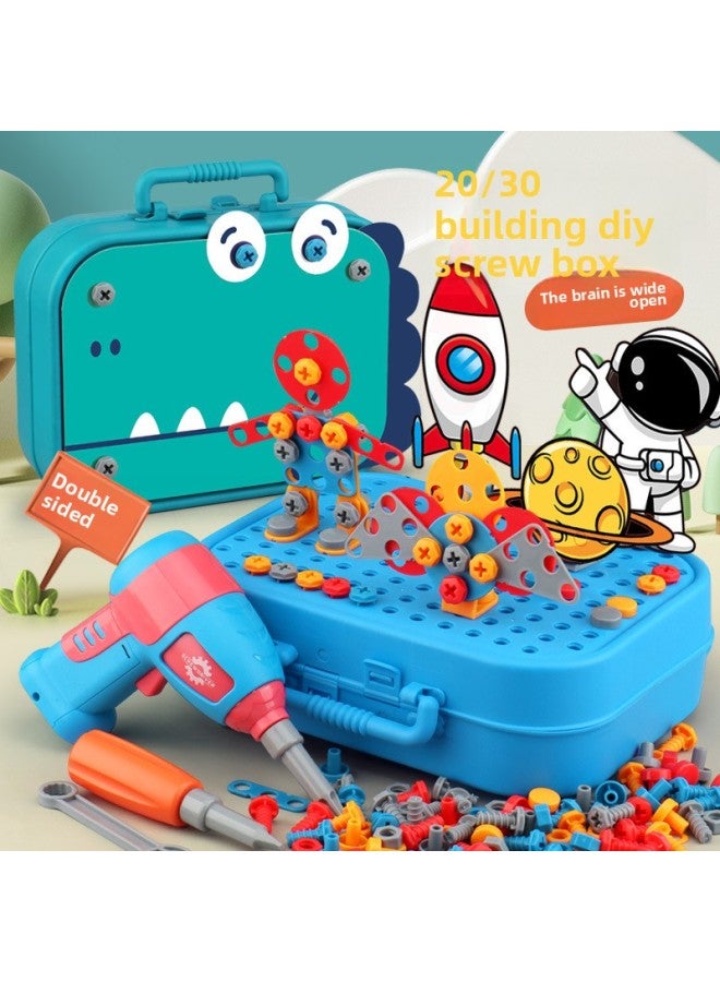 Children's Toy Tool Box Screw Screw Assembly Toy Boy's Disassembly And Assembly Children's Electric Drill Toy-Color:Thickened [unicorn] Toolbox-Specifications:461-piece Set [with Electric Drill Set]  - Image 2