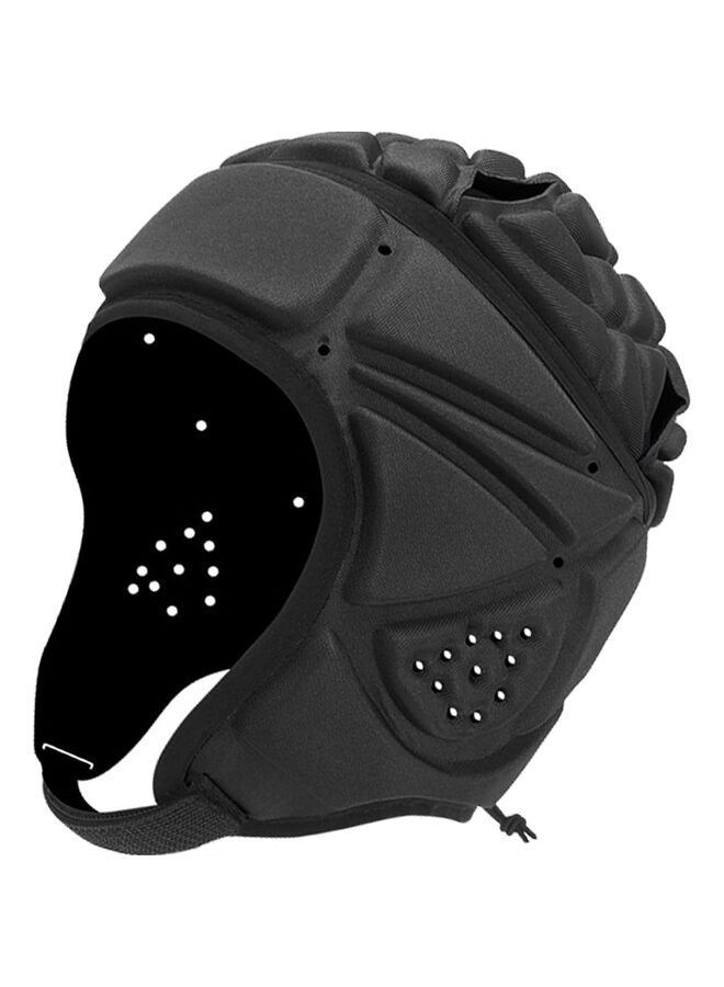 LAMAY Rugby Helmet, Rugby Headguards Soft Shell Flag Football Helmet 7v7 Rugby Helmet Scrum Cap Soccer Padded Headgear Adjustable Breathable Head Protector for Youth Kids Adults (Black-L) - Image 1