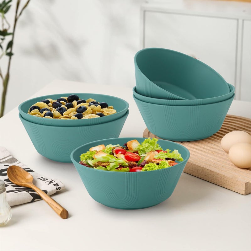 Homienly Wheat Straw Bowl Sets of 636oz Cereal BowlsMicrowave and Dishwasher Safe BowlsSoup Bowl Sets Alternative for Plastic Bowls for Serving SoupSaladGreen - Image 5