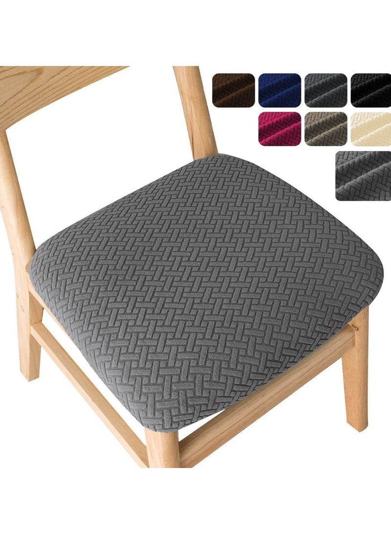 Y&D Seat Covers for Dining Chairs Set of 4 Room Chair Kitchen Cover Cushion Stretch Protectors Covers, Light Grey - Image 1