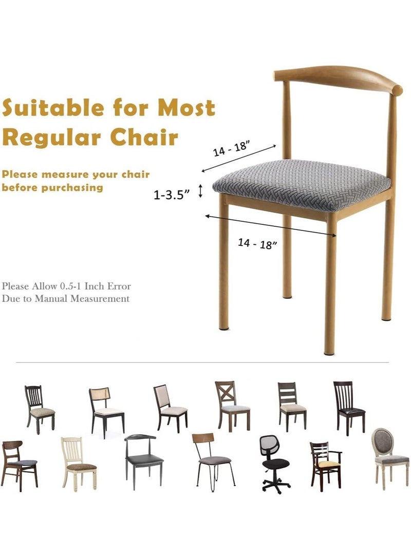 Y&D Seat Covers for Dining Chairs Set of 4 Room Chair Kitchen Cover Cushion Stretch Protectors Covers, Light Grey - Image 4