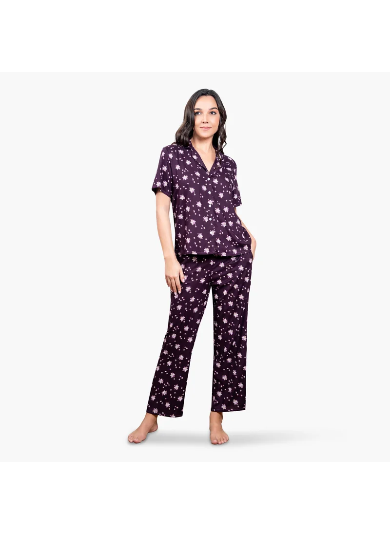 Aadaraya Floral Print Pyjama Set