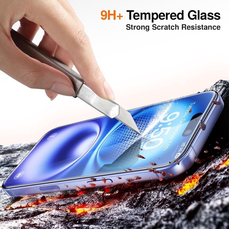 SmartDevil 2 Pack for iPhone 16 Privacy Screen Protector Anti-Spy Tempered Glass Film 9H Hardness Upgrade Edge Protection Easy Installation with Bubble-Free and Dust-Free Box - Image 5
